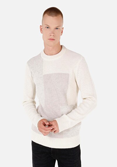 Afficher les détails de Pull Ecru Regular Fit Manches Longues  Homme