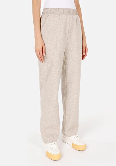 Afficher les détails de Pantalon De Survêtement Beige Regular Fit Femme
