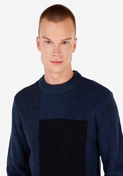 Image de Pull Marine Regular Fit Manches Longues  Homme