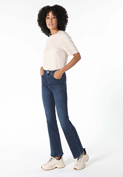 Image de 791 Monica Pantalon Bleu En Regular Fit Femme