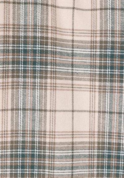 Afficher les détails de Chemise À Manches Longues Beige Regular Fit Plaid Sergé Homme