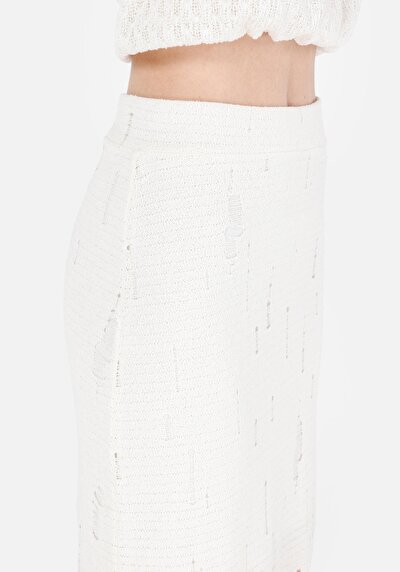 Image de Jupe Ecru Slim Fit Jakarli Supreme Mdi Femme