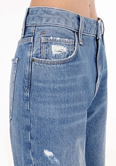 Image de 945 Daisy Pantalon Bleu   En  Straight Fit Femme