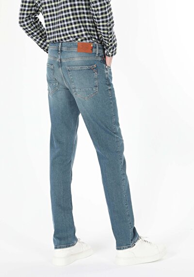 Image de 045 David Pantalon Bleu Straight Leg  En  Regular Fit Homme