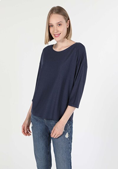 Image de T-shirt À Manches Longues Marine Regular Fit Femme