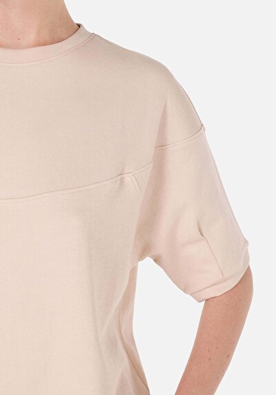 Image de T-shirt À Manches Courtes Beige Regular Fit Droit Femme