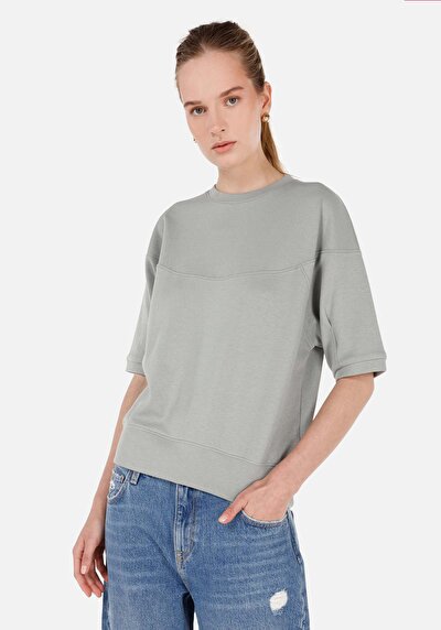 Image de T-shirt À Manches Courtes Vert Regular Fit Droit Femme