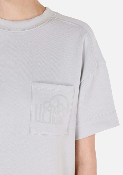 Image de T-shirt À Manches Courtes Gris Regular Fit Imprimé Femme
