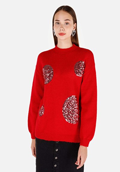 Image de Pull Rouge Regular Fit Manches Longues  Femme