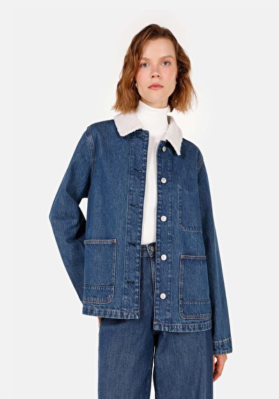 Afficher les détails de Veste De Blazer Bleu Regular Fit Manches Longues  Femme
