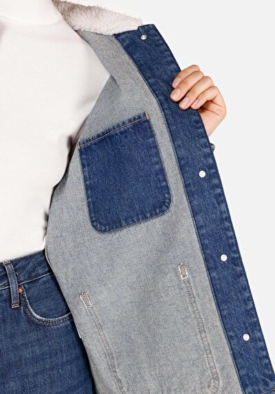 Afficher les détails de Veste De Blazer Bleu Regular Fit Manches Longues  Femme