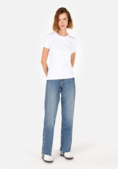 Afficher les détails de 955 Anemon Pantalon Denim   En  Straight Fit Femme