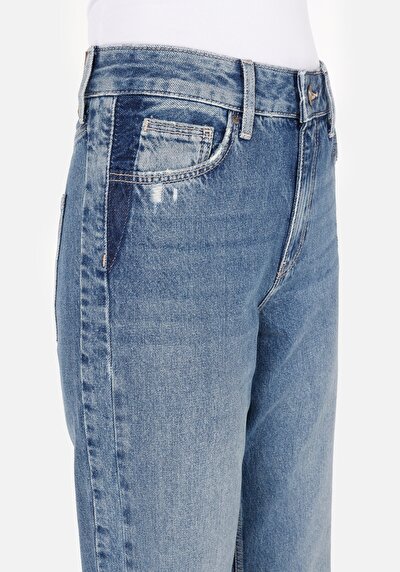 Afficher les détails de 955 Anemon Pantalon Denim   En  Straight Fit Femme