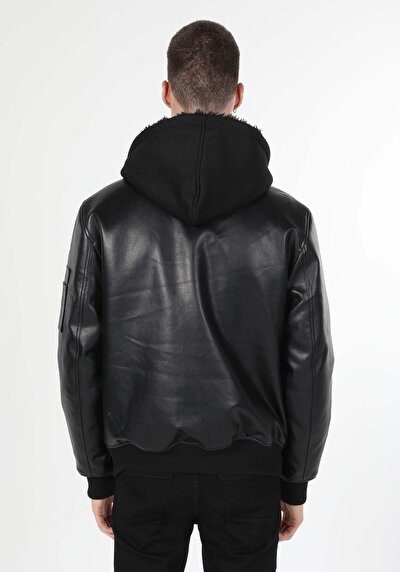 Image de Veste Pu Noir   Regular Fit Homme