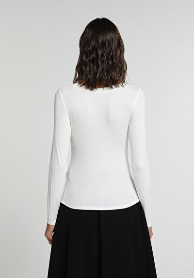 Image de T-shirt Blanc Slim Fit Manches Longues Femme
