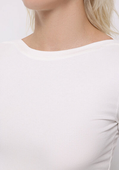Image de T-shirt Blanc Slim Fit Manches Longues Femme