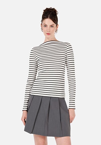 Image de T-shirt À Manches Longues Blanc Slim Fit  Femme