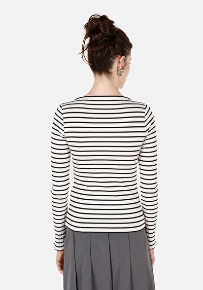 Image de T-shirt À Manches Longues Blanc Slim Fit  Femme