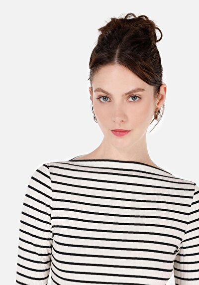 Image de T-shirt À Manches Longues Blanc Slim Fit  Femme