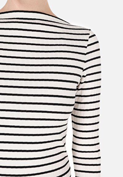 Image de T-shirt À Manches Longues Blanc Slim Fit  Femme