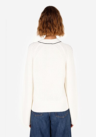 Image de Pull Ecru Regular Fit Manches Longues  Femme