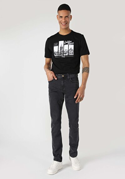 Image de 044 Karl Pantalon Noir Straight Leg En Straight Fit Homme