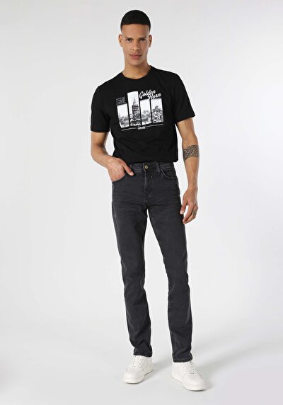 Image de 044 Karl Pantalon Noir Straight Leg En Straight Fit Homme