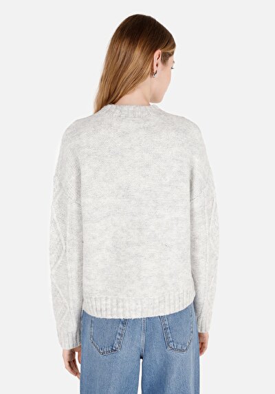Image de Pull Gris Regular Fit Manches Longues  Femme