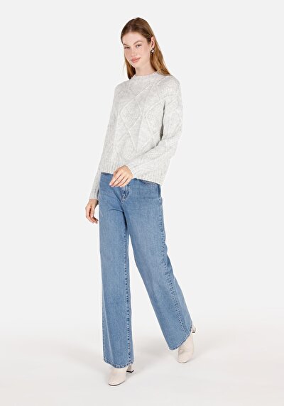 Image de Pull Gris Regular Fit Manches Longues  Femme