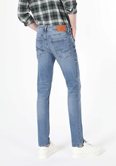 Image de 044 Karl Pantalon Bleu Straight Leg En Straight Fit Homme