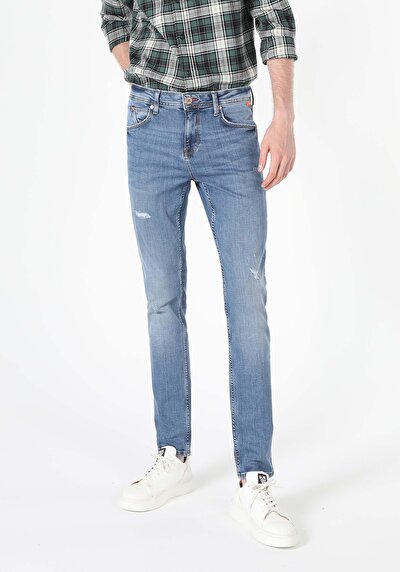 Image de 044 Karl Pantalon Bleu Straight Leg  En  Straight Fit Homme