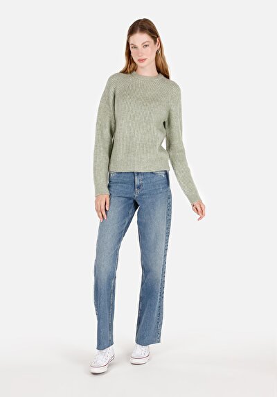 Image de Pull Vert Regular Fit Manches Longues  Femme