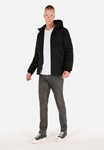 Afficher les détails de Veste Noir Slim Fit Manches Longues  Polyester Homme