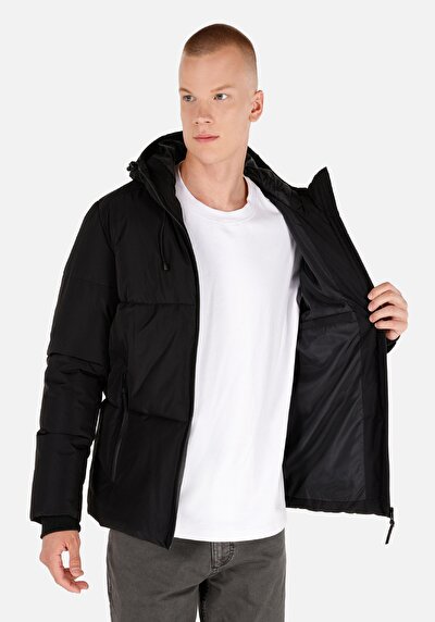 Afficher les détails de Veste Noir Slim Fit Manches Longues  Polyester Homme