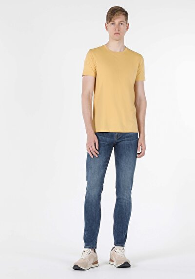Image de T-shirt À Manches Courtes Jaune Classic Fit Homme