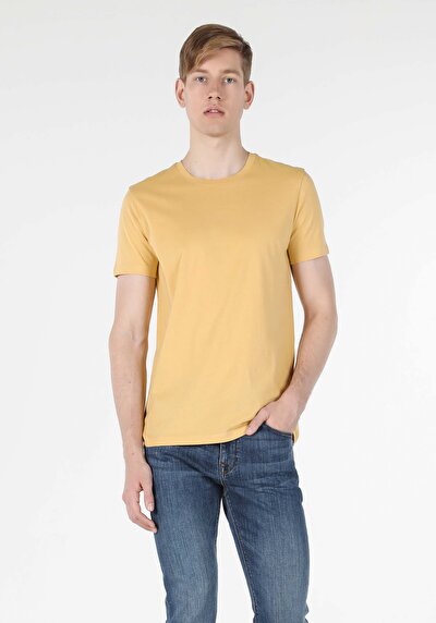 Image de T-shirt À Manches Courtes Jaune Classic Fit  Homme