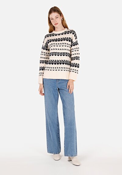 Image de Pull Ecru Regular Fit Manches Longues  Femme