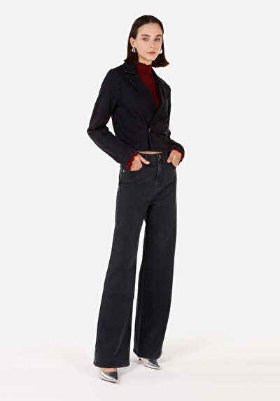 Afficher les détails de Veste De Blazer Bleu Slim Fit Manches Longues  Femme