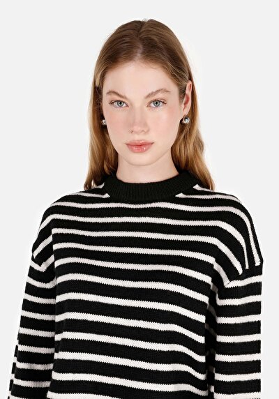 Image de Pull Noir Regular Fit Manches Longues  Femme