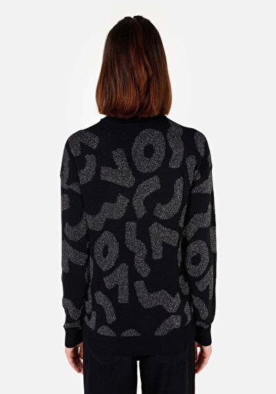 Image de Pull Noir Regular Fit Manches Longues  Femme