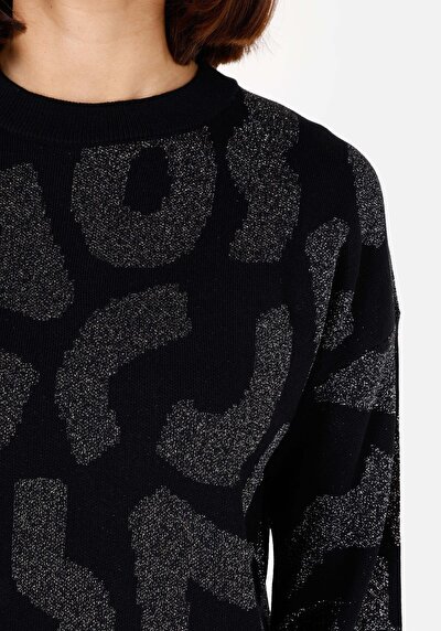 Image de Pull Noir Regular Fit Manches Longues  Femme