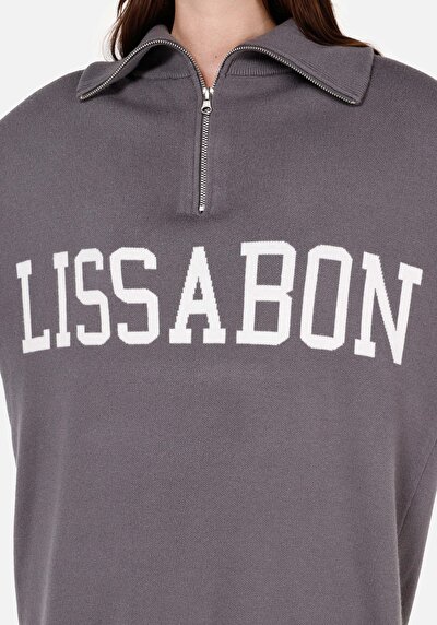 Afficher les détails de Pull Gris Comfort Fit Manches Longues  Femme
