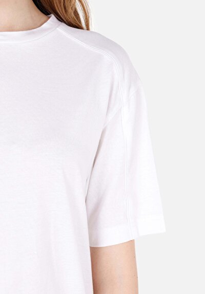 Afficher les détails de T-shirt À Manches Courtes Blanc Regular Fit Imprimé Femme