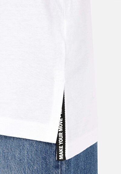 Afficher les détails de T-shirt À Manches Courtes Blanc Regular Fit Imprimé Femme