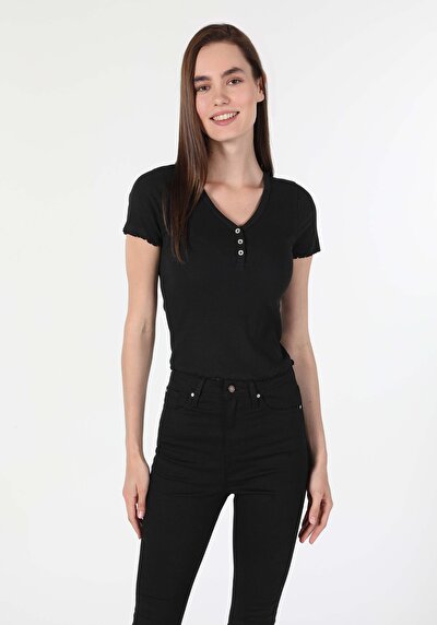 Image de T-shirt À Manches Courtes Noir Femme