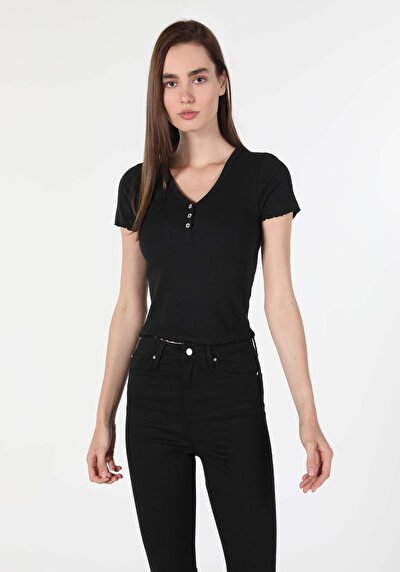Image de T-shirt À Manches Courtes Noir   Femme