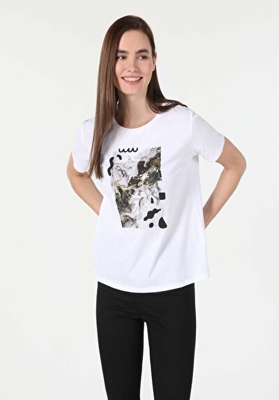 Image de T-shirt À Manches Courtes Blanc Femme
