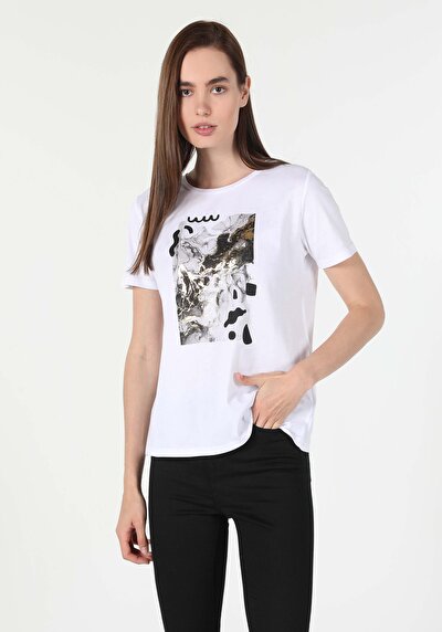 Image de T-shirt À Manches Courtes Blanc Femme