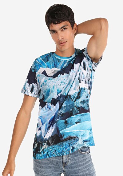 Image de T-shirt À Manches Courtes Bleu Homme