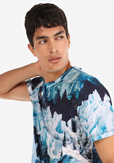 Image de T-shirt À Manches Courtes Bleu   Homme